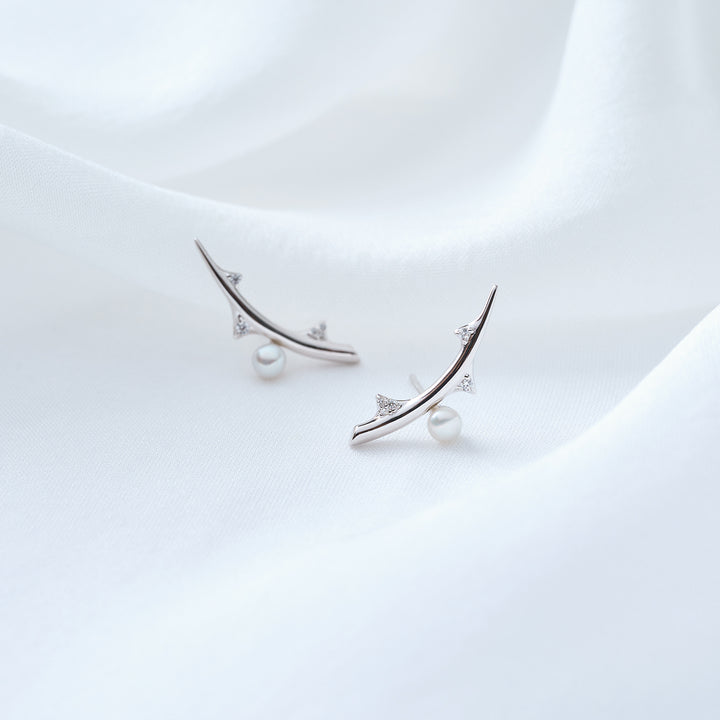 Top Grade Freshwater Pearl Earring WE00903 | ROSE - PEARLY LUSTRE