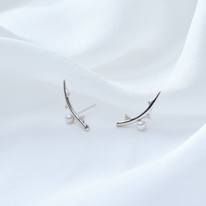 Top Grade Freshwater Pearl Earring WE00903 | ROSE - PEARLY LUSTRE