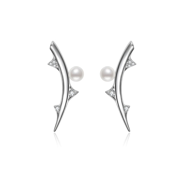 Top Grade Freshwater Pearl Earring WE00903 | ROSE - PEARLY LUSTRE