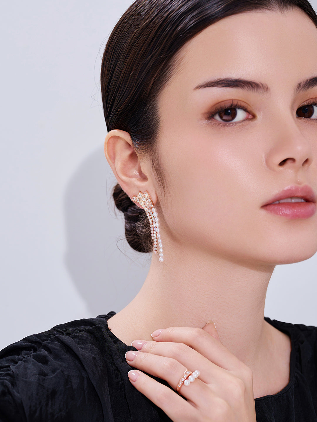 Boucles d'oreilles en perles d'eau douce de qualité supérieure WE00905 | CASCADE