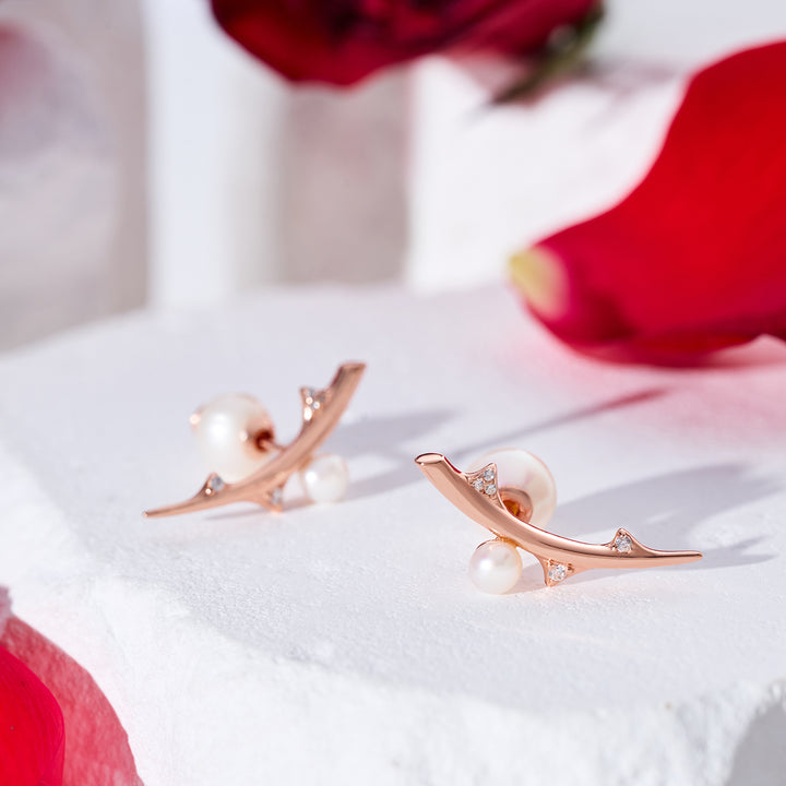 Top Grade Freshwater Pearl Earring WE00909 | ROSE