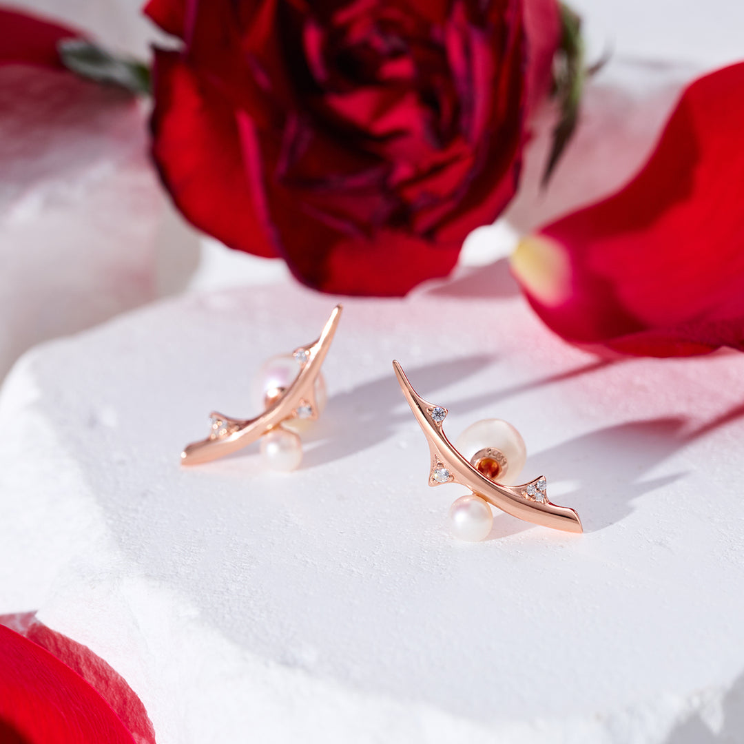 Top Grade Freshwater Pearl Earring WE00909 | ROSE