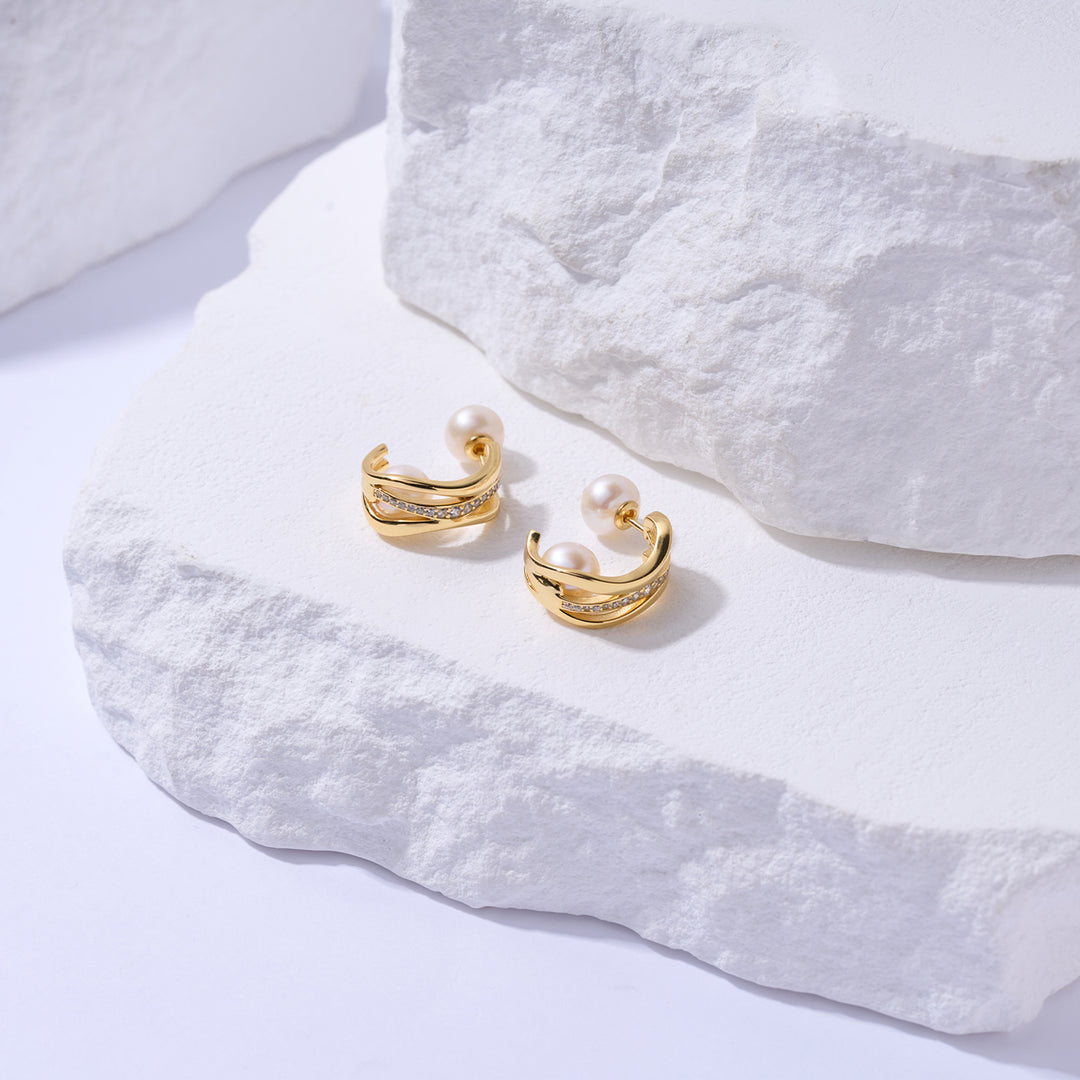 Top Grade Freshwater Pearl Earring WE00910 | MARINA BAY - PEARLY LUSTRE