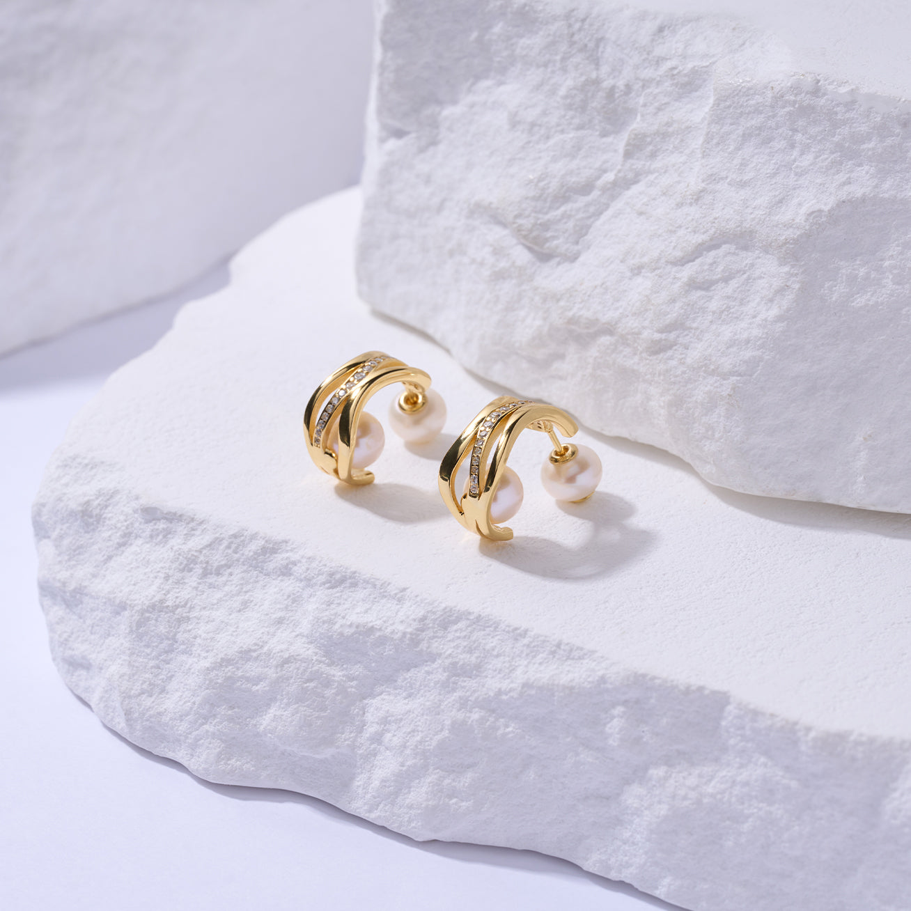 Top Grade Freshwater Pearl Earring WE00910 | MARINA BAY - PEARLY LUSTRE