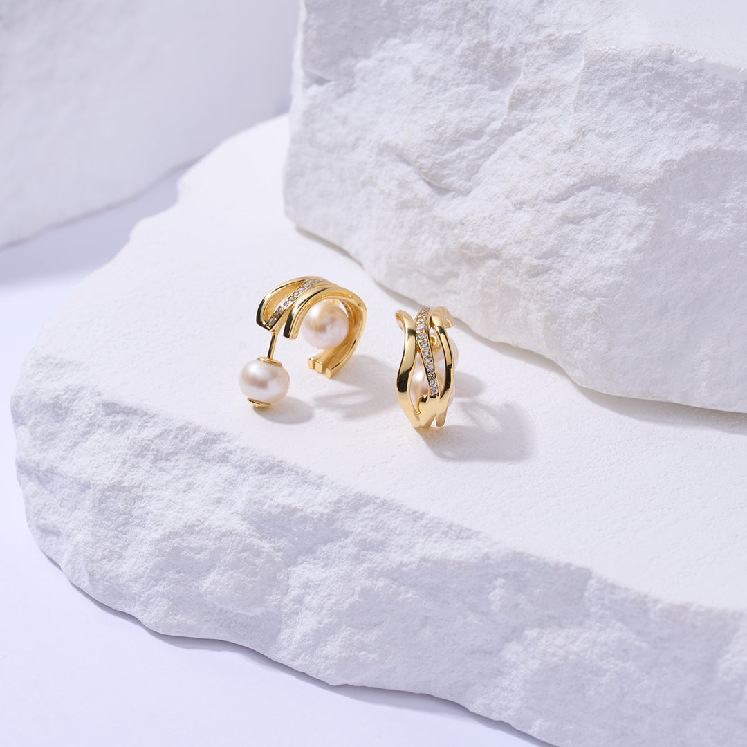 Top Grade Freshwater Pearl Earring WE00910 | MARINA BAY - PEARLY LUSTRE