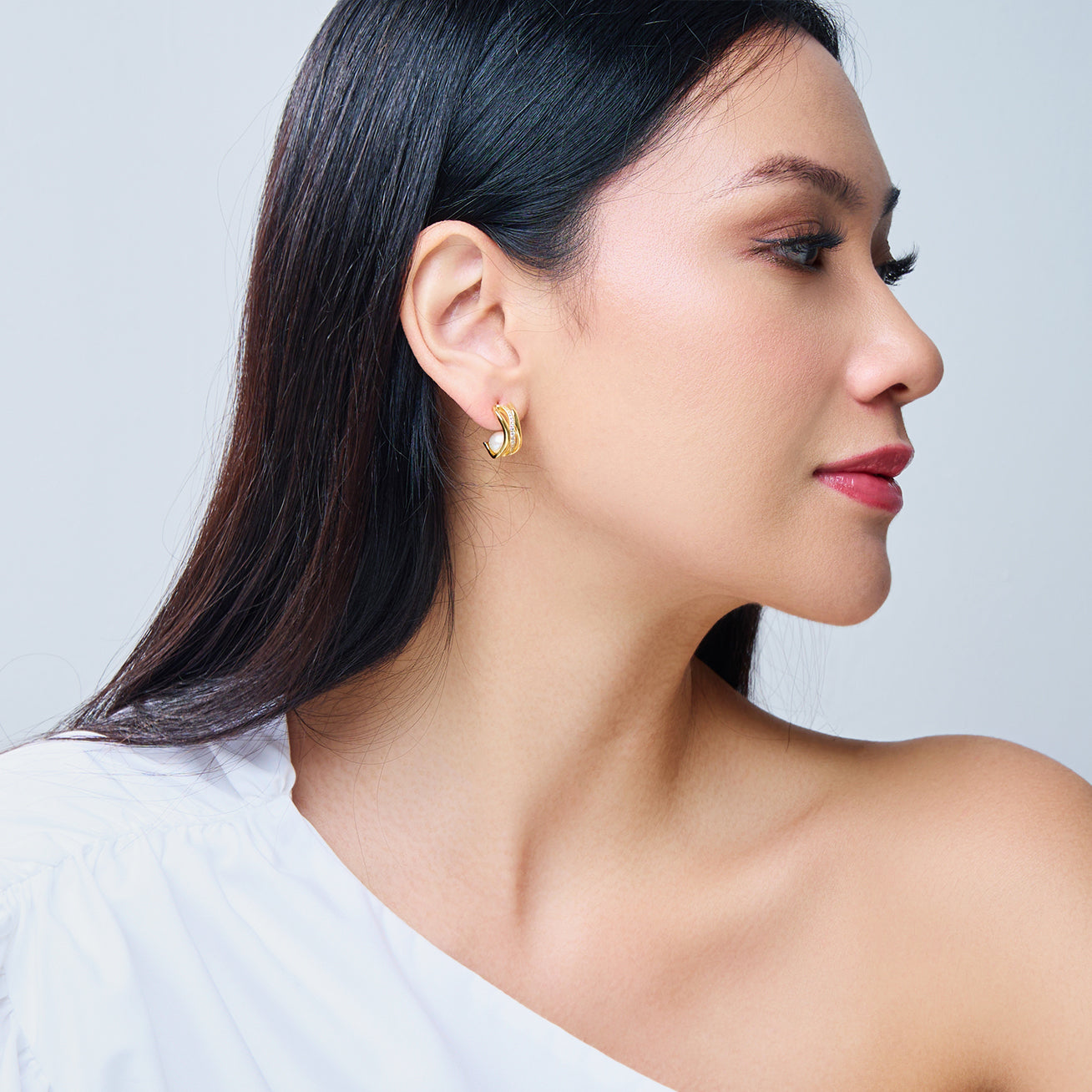 Top Grade Freshwater Pearl Earring WE00910 | MARINA BAY - PEARLY LUSTRE