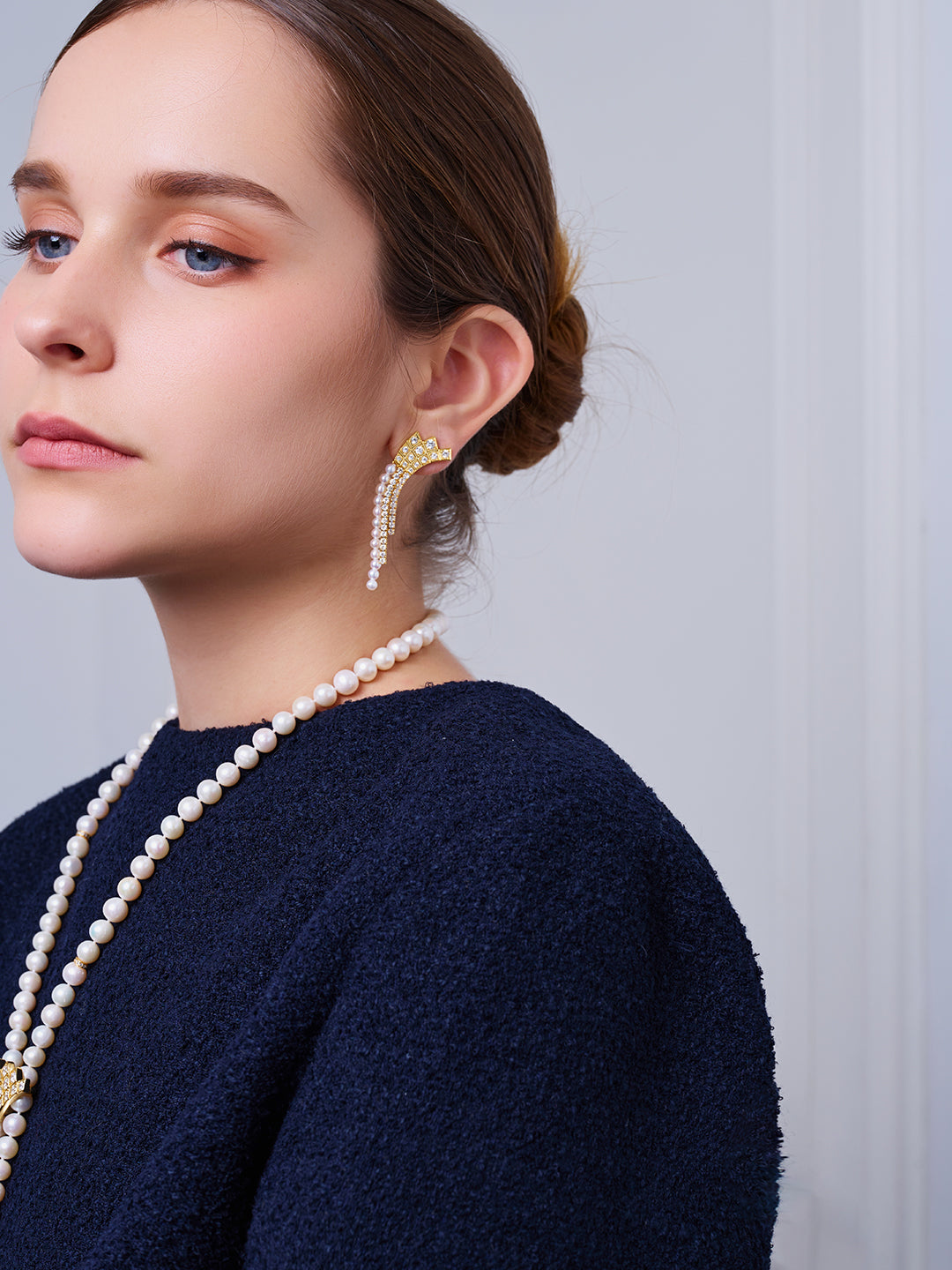 トップグレード淡水パールイヤリング WE00912 | WATERFALL