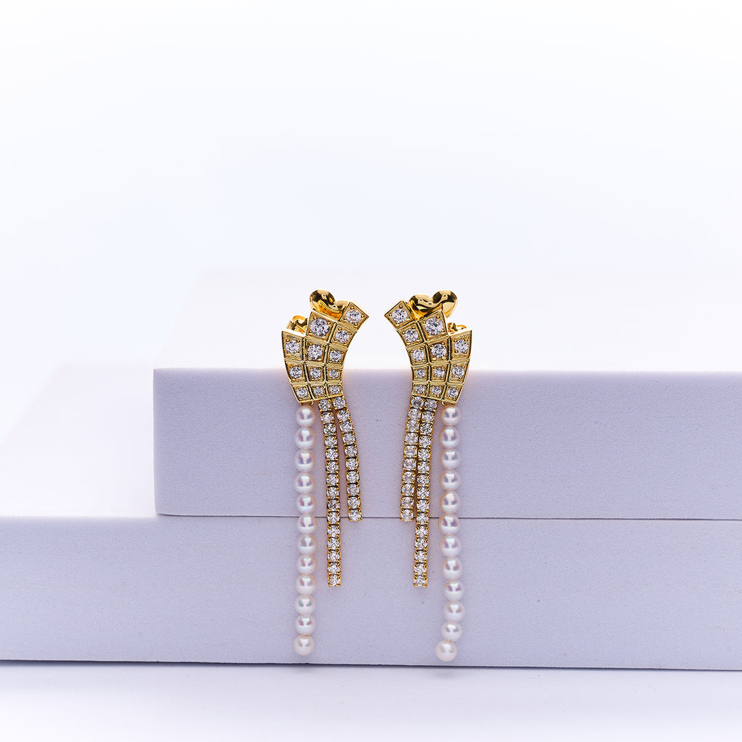 Top Grade Freshwater Pearl Earring WE00912 | WATERFALL