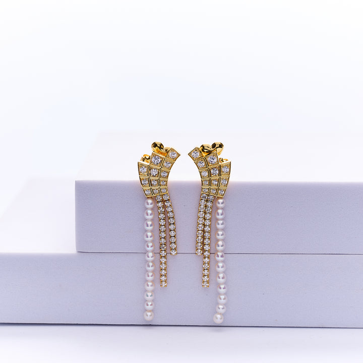 Top Grade Freshwater Pearl Earring WE00912 | WATERFALL