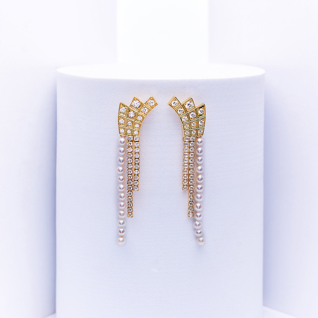 Top Grade Freshwater Pearl Earring WE00912 | WATERFALL