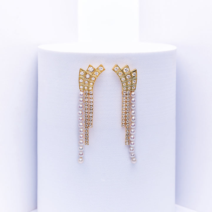 Top Grade Freshwater Pearl Earring WE00912 | WATERFALL