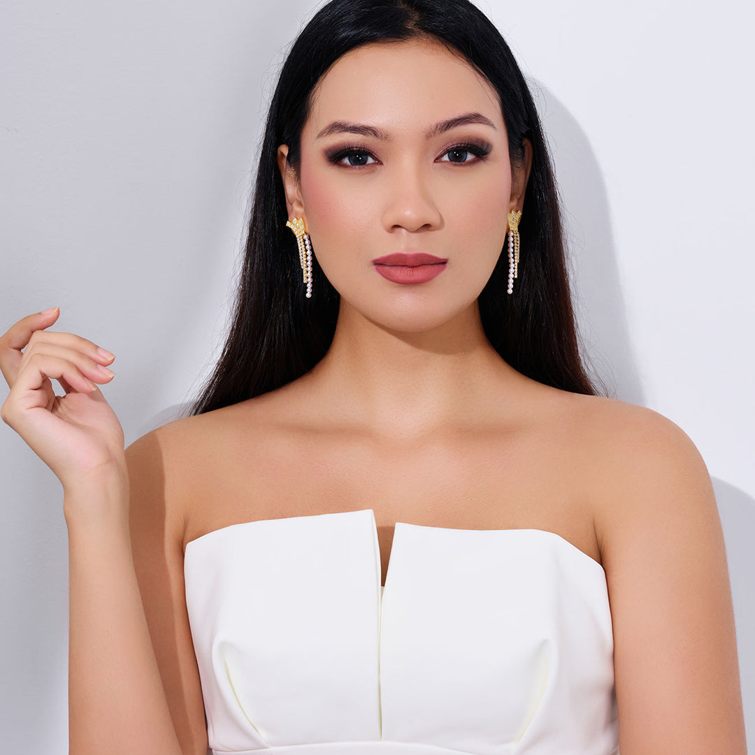 Top Grade Freshwater Pearl Earring WE00912 | WATERFALL