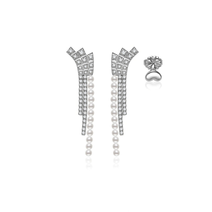 Top Grade Freshwater Pearl Earring WE00913 | WATERFALL - PEARLY LUSTRE