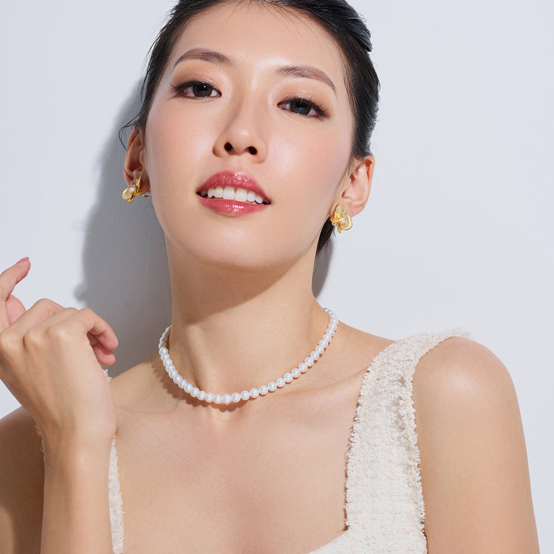 Anting Mutiara Air Tawar Gred Atas WE00925 | ORCHID