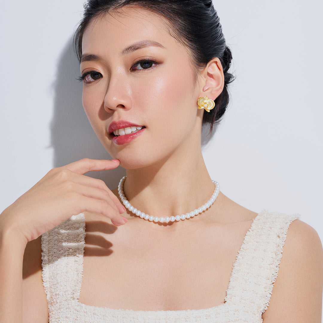 Anting Mutiara Air Tawar Gred Atas WE00925 | ORCHID