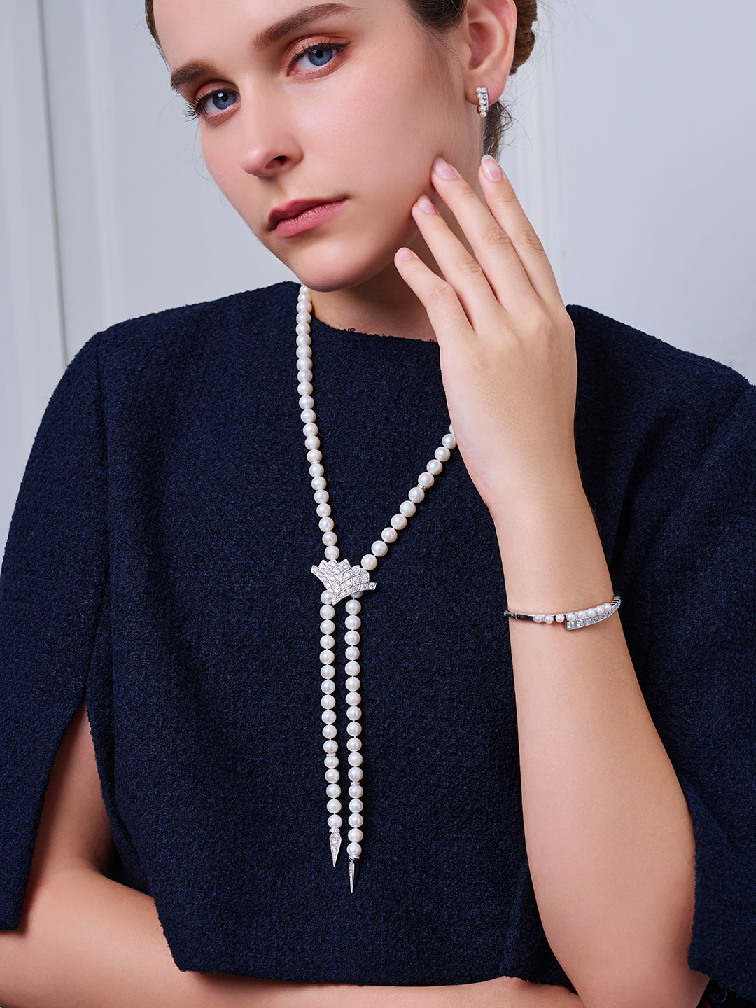 Collana di perle d'acqua dolce WN00804 | WATERFALL