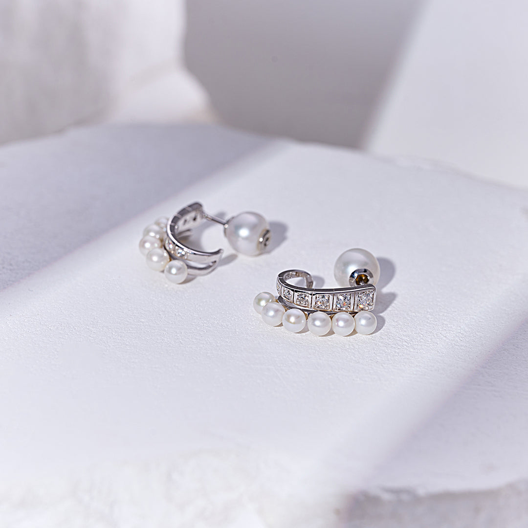 Top Grade Freshwater Pearl Earring WE00929 | WATERFALL - PEARLY LUSTRE
