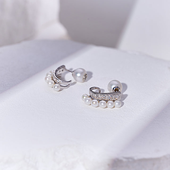 Top Grade Freshwater Pearl Earring WE00929 | WATERFALL - PEARLY LUSTRE
