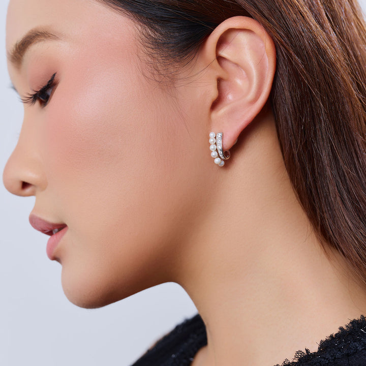 Top Grade Freshwater Pearl Earring WE00929 | WATERFALL - PEARLY LUSTRE