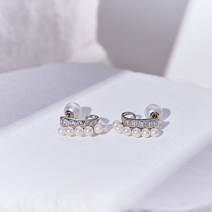 Top Grade Freshwater Pearl Earring WE00929 | WATERFALL - PEARLY LUSTRE