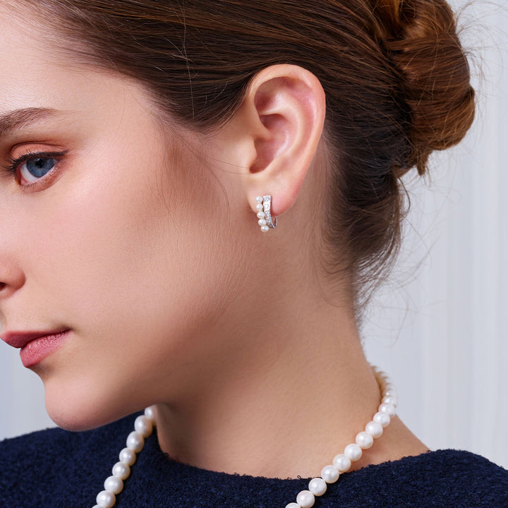 Top-Qualität Süßwasserperlenohrring WE00929 | WASSERFALL