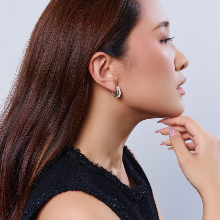 Top Grade Freshwater Pearl Earring WE00929 | WATERFALL - PEARLY LUSTRE