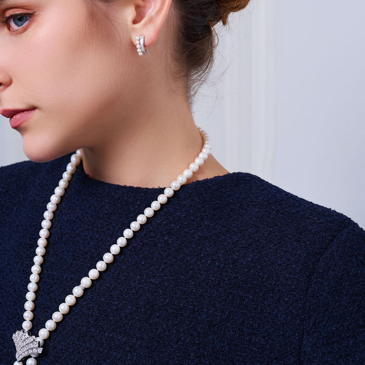 Top-Qualität Süßwasserperlenohrring WE00929 | WASSERFALL