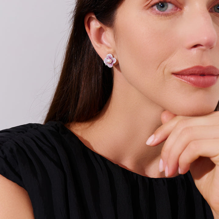 Top Grade Freshwater Pearl Earrings WE00933 | BLOOM - PEARLY LUSTRE
