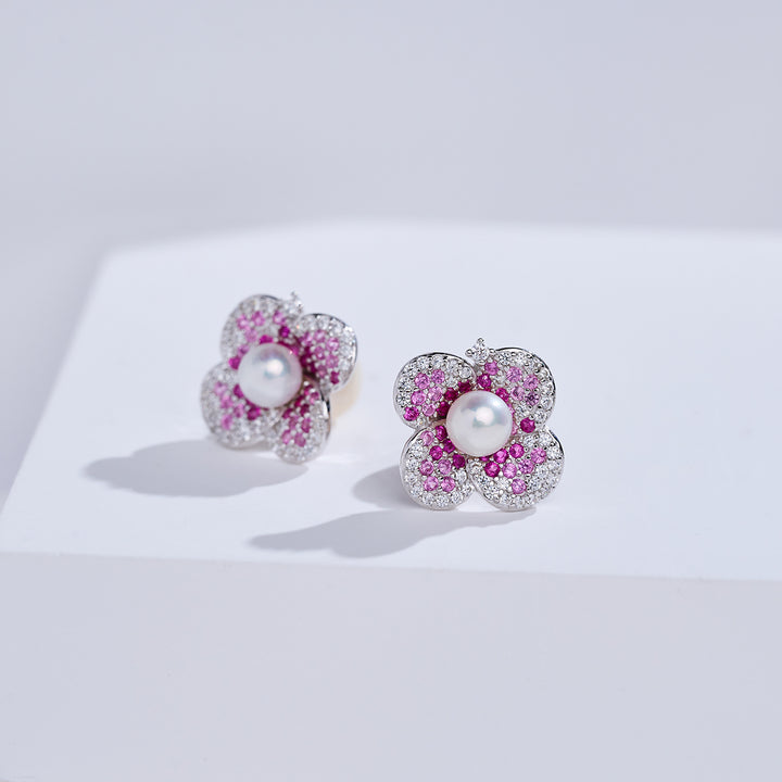 أقراط لؤلؤ المياه العذبة عالية الجودة WE00933 | BLOOM