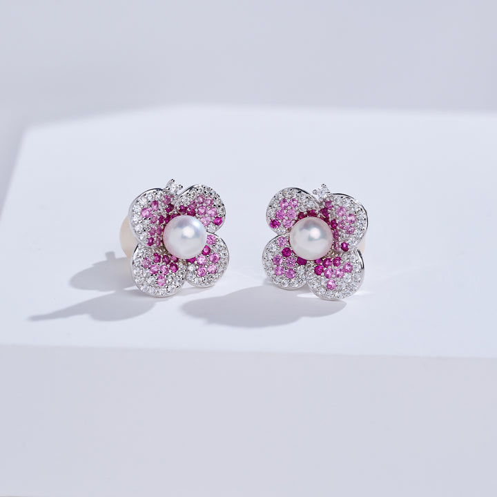 أقراط لؤلؤ المياه العذبة عالية الجودة WE00933 | BLOOM