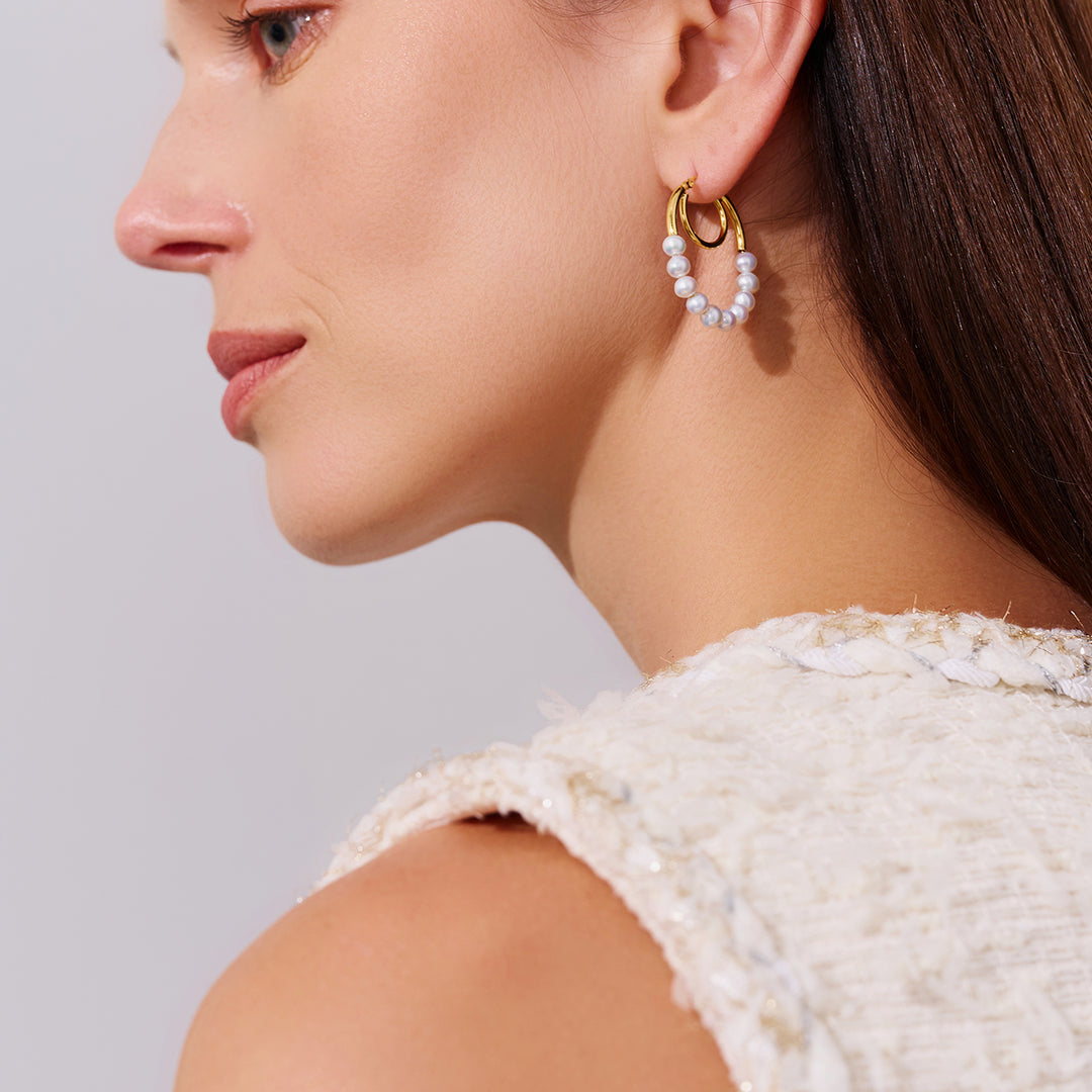 Freshwater Pearl Earrings WE00935 | CONNECT - PEARLY LUSTRE