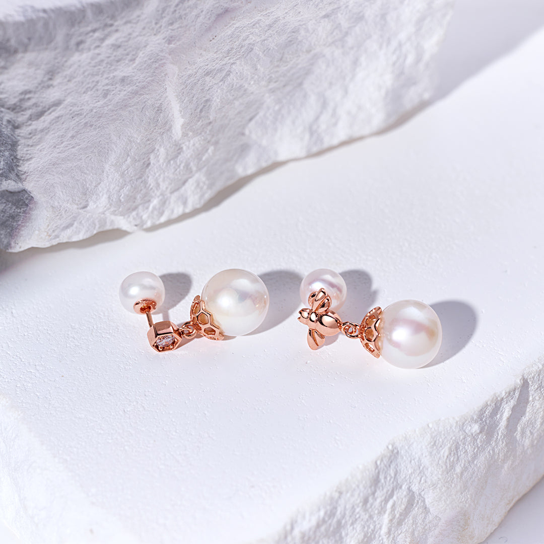 Top Grade Drop Shape Pearl Earrings WE00936 | BEE-LIEVE - PEARLY LUSTRE