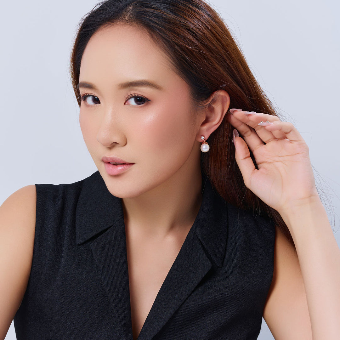 Top Grade Drop Shape Pearl Earrings WE00936 | BEE-LIEVE - PEARLY LUSTRE