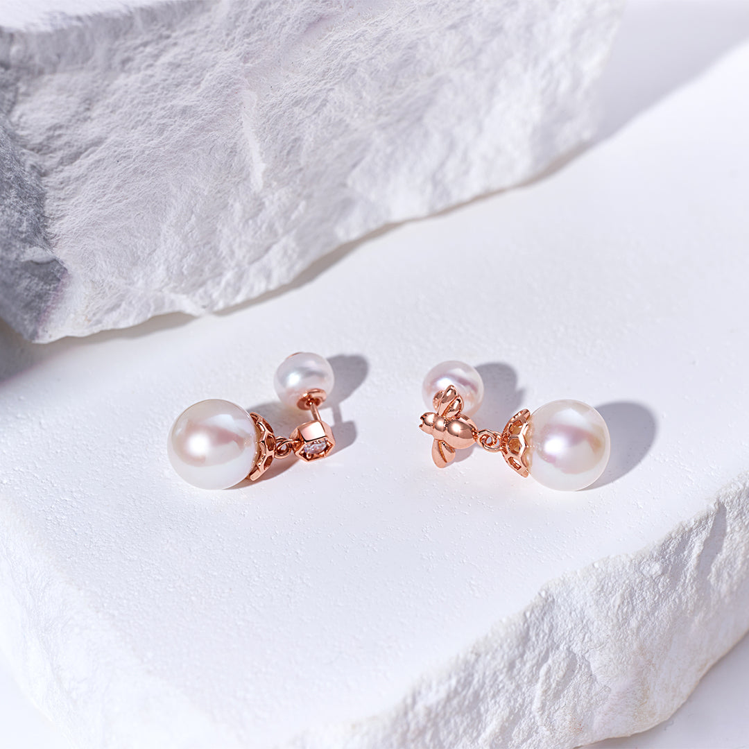 Top Grade Drop Shape Pearl Earrings WE00936 | BEE-LIEVE - PEARLY LUSTRE