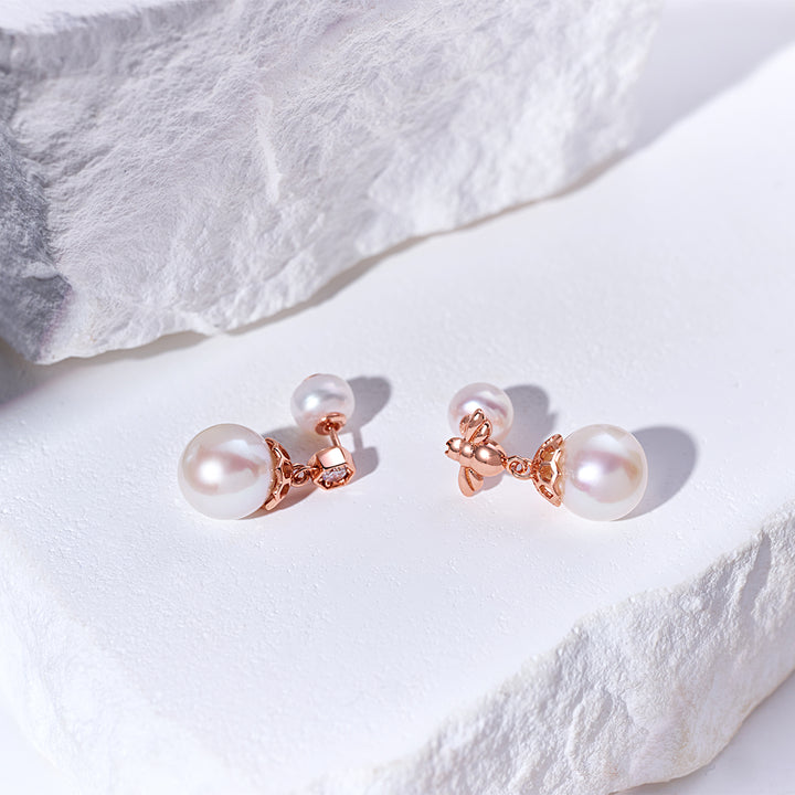Top Grade Drop Shape Pearl Earrings WE00936 | BEE-LIEVE - PEARLY LUSTRE