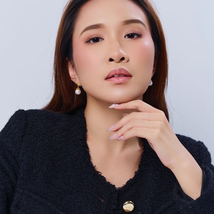 Top Grade Drop Shape Pearl Earrings WE00937 | BEE-LIEVE - PEARLY LUSTRE