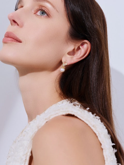 Boucles d'oreilles en perles d'eau douce de première qualité WE00938 | BEE-LIEVE