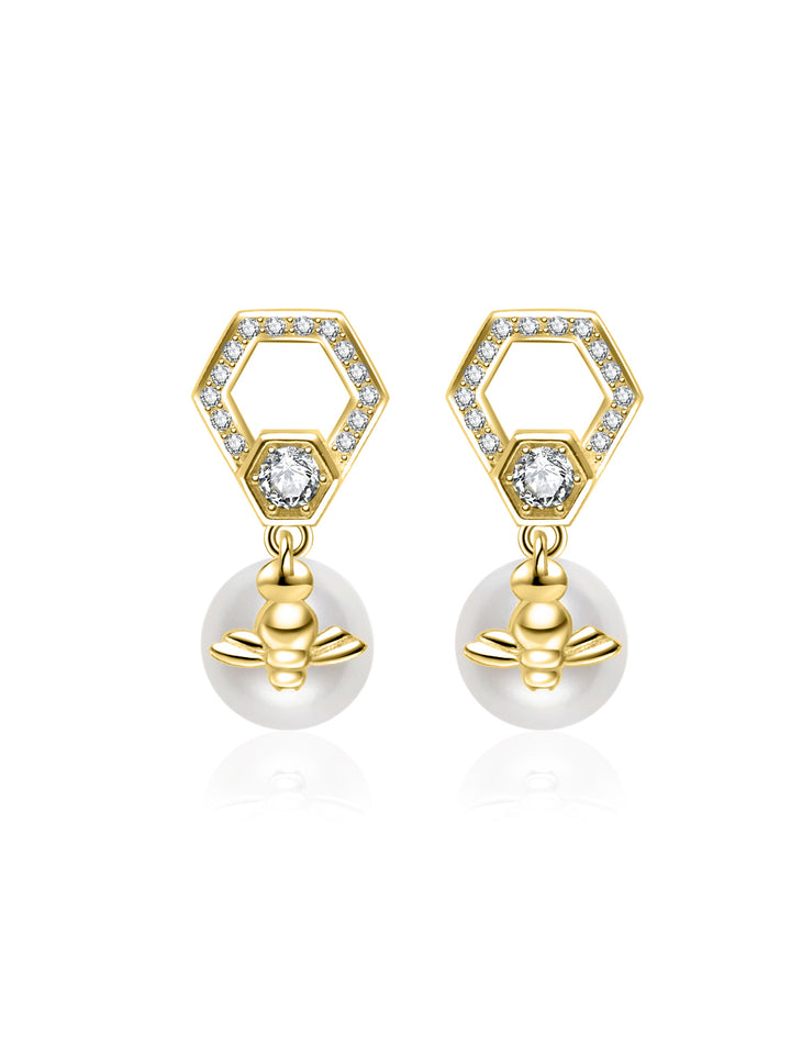 Boucles d'oreilles en perles d'eau douce de première qualité WE00938 | BEE-LIEVE
