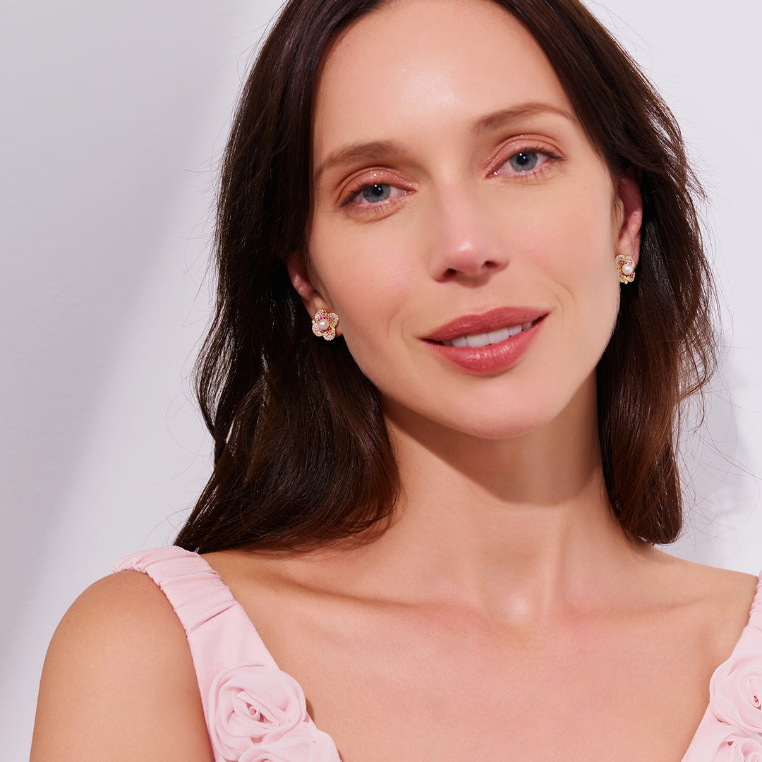 Top Grade Freshwater Pearl Earrings WE00940 | BLOOM - PEARLY LUSTRE