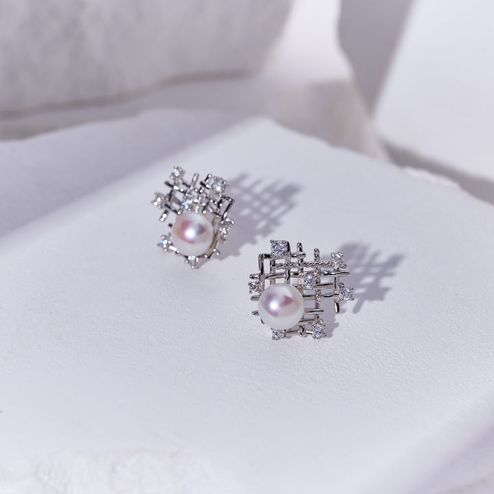 Top Grade Freshwater Pearl Earrings WE00942 | TWEED - PEARLY LUSTRE