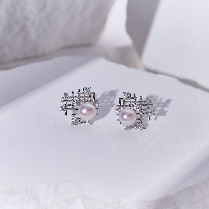 Top Grade Freshwater Pearl Earrings WE00942 | TWEED - PEARLY LUSTRE