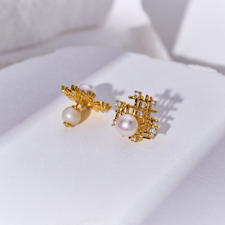 Top Grade Freshwater Pearl Earrings WE00943 | TWEED - PEARLY LUSTRE