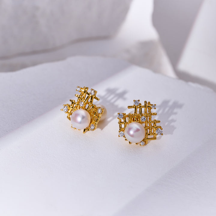 Top Grade Freshwater Pearl Earrings WE00943 | TWEED - PEARLY LUSTRE