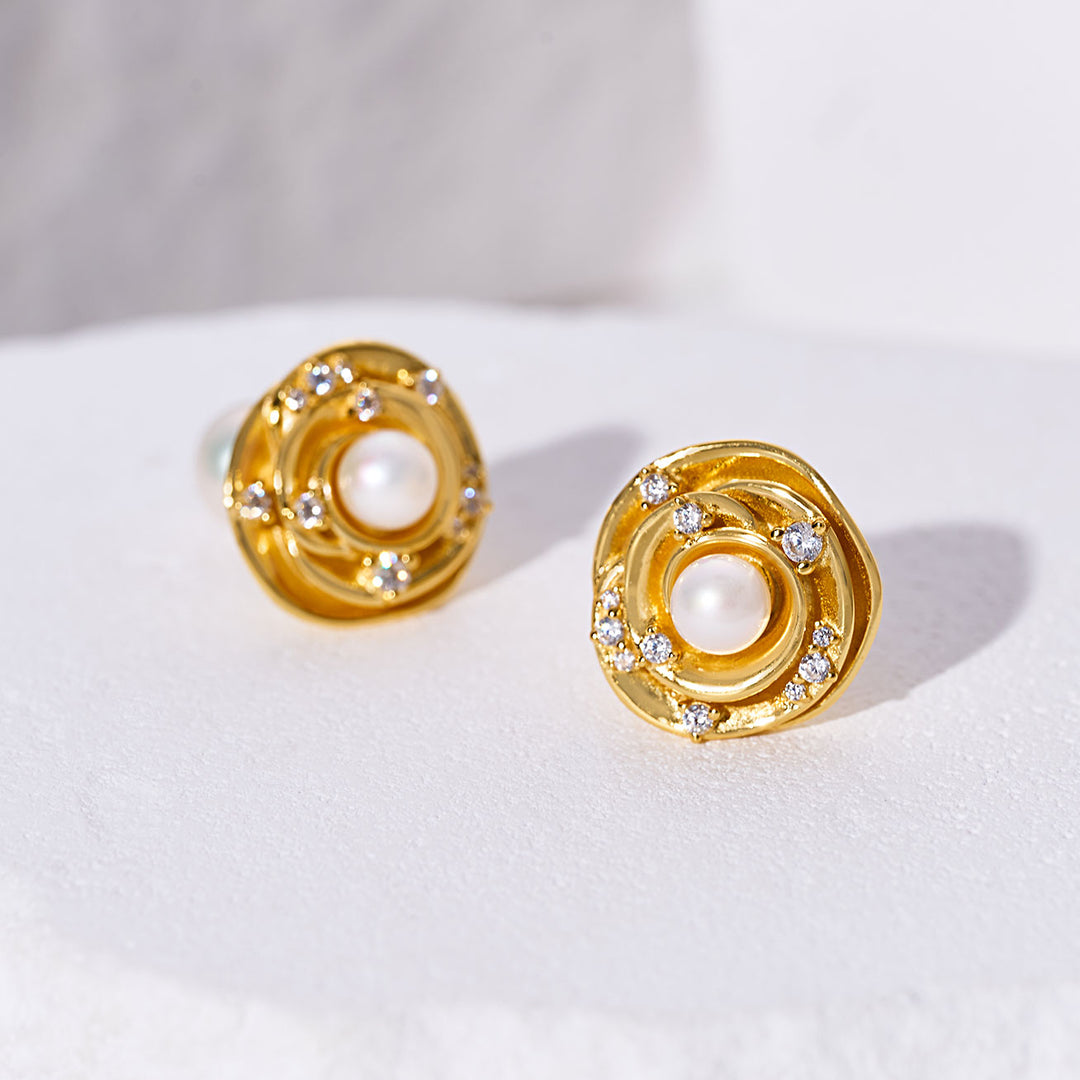 Top Grade Freshwater Pearl Earring WE00944 | ROSE - PEARLY LUSTRE