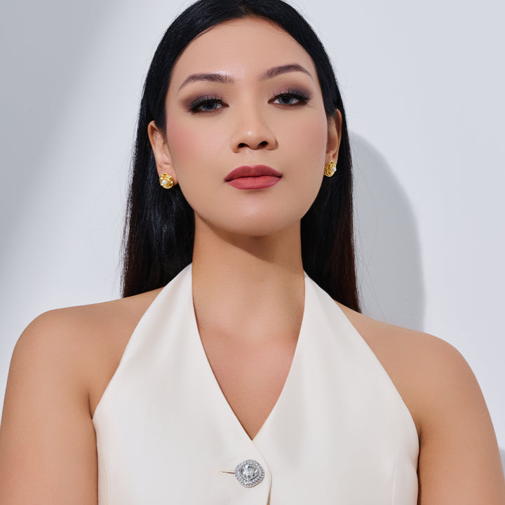Top Grade Freshwater Pearl Earring WE00944 | ROSE - PEARLY LUSTRE