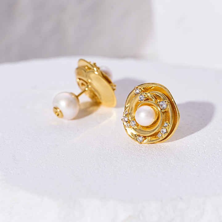 Top Grade Freshwater Pearl Earring WE00944 | ROSE - PEARLY LUSTRE