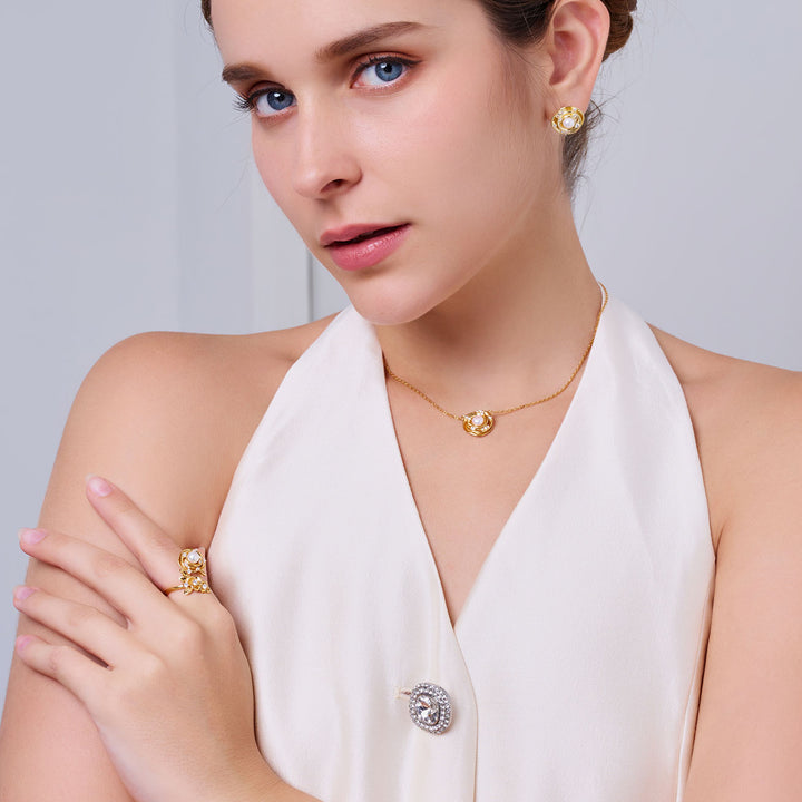 顶级淡水珍珠耳环 WE00944 | ROSE