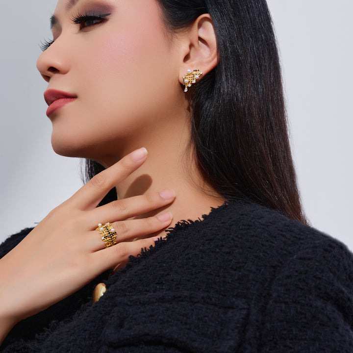 Top Grade Freshwater Pearl Ring WR00370 | TWEED - PEARLY LUSTRE