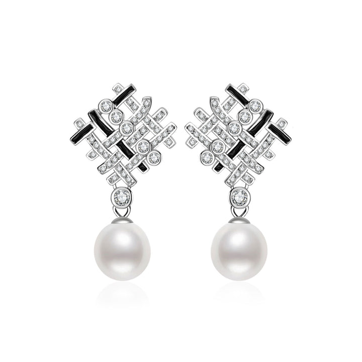Top Grade Freshwater Pearl Earrings WE00948 | TWEED - PEARLY LUSTRE