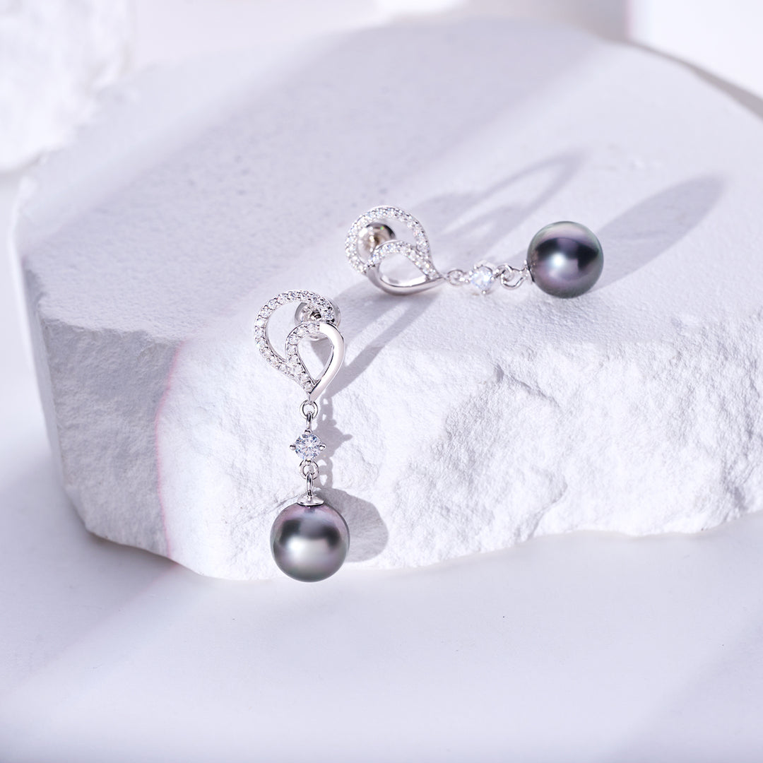 Tahitian Pearl Earrings WE00950 | LOVE - PEARLY LUSTRE